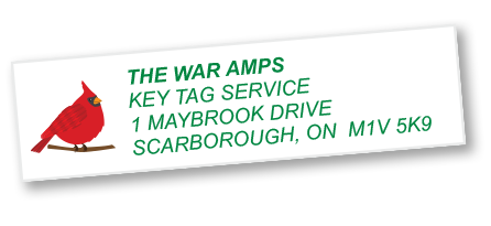 War Amps address label